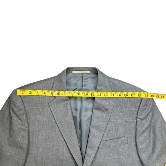 Burberry London Men's Sport Coat Gray Windowpane Blazer 42 Long Jacket READ - Picture 8 of 15